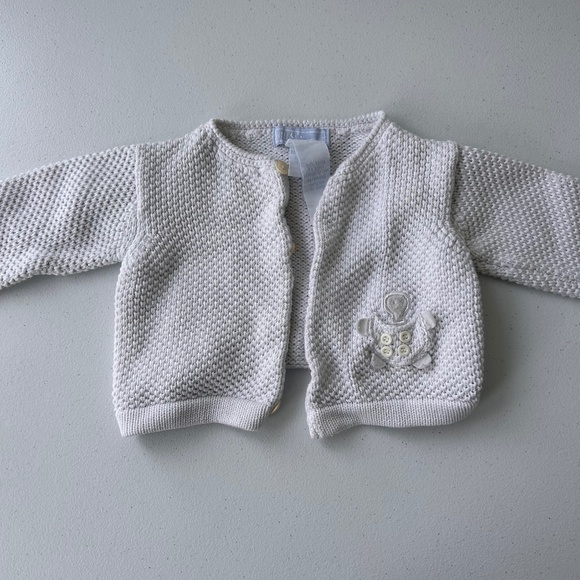 Little newcomers 18m white knit button up cardigan - Picture 1 of 3